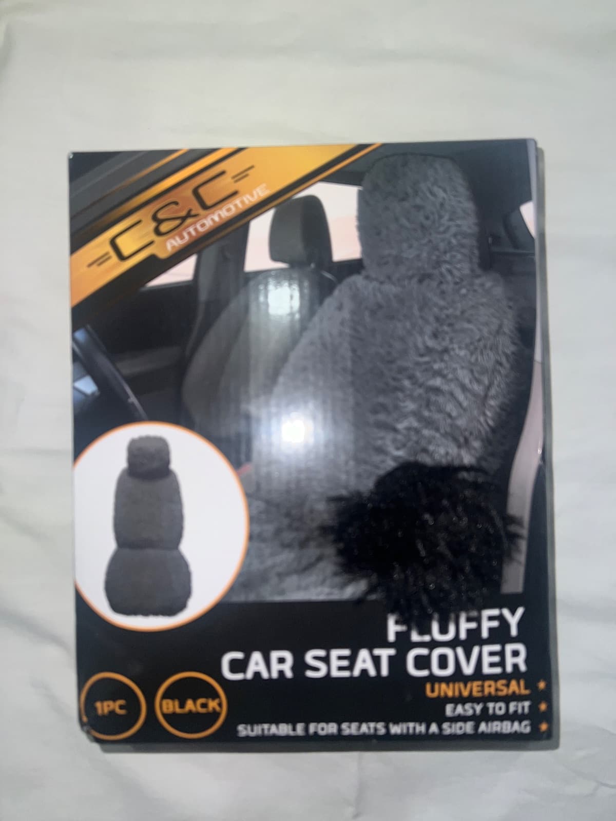 C&C Automotive Coprisedile Auto Fluffy Nero Universale