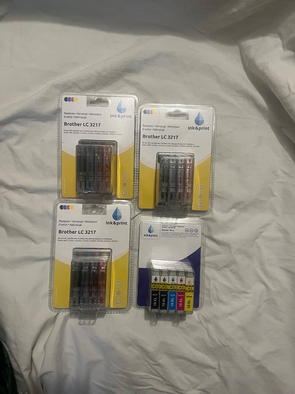 ink&print Cartucce Stampante Compatibili Brother LC 3217 XL e Epson 18 XL